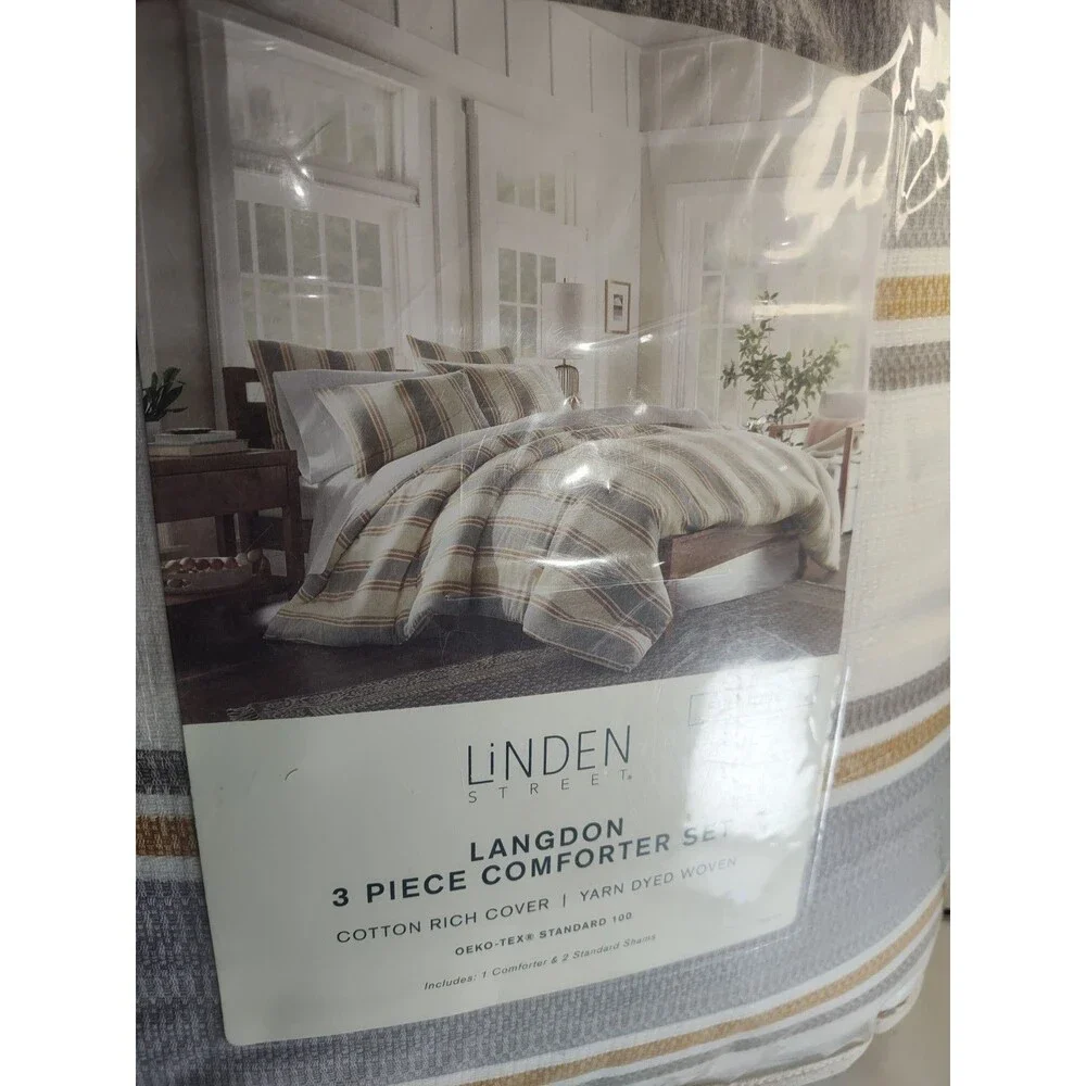 Linden St.  Langdon 3-piece Comforter Set Full/ Queen 1 Comforter &2 Shams (689)